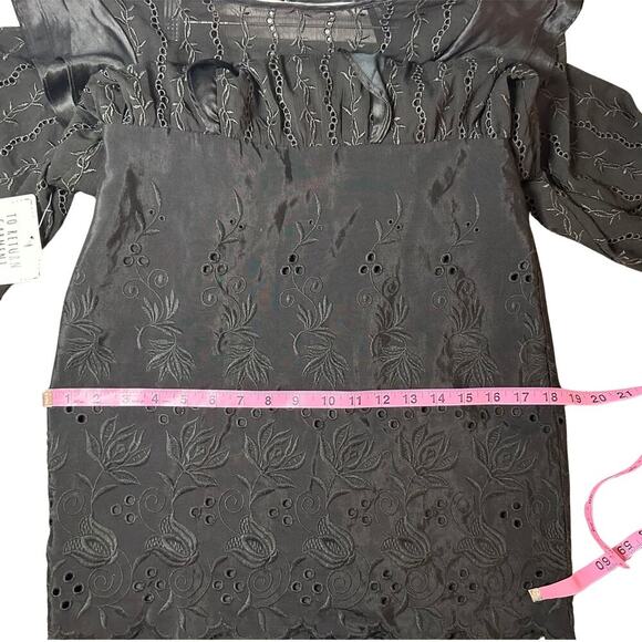 Free People Mackenzie Mini Dress - Black Eyelet + Open Back - Size 8 – NWT 🔥✨ - Picture 12 of 12